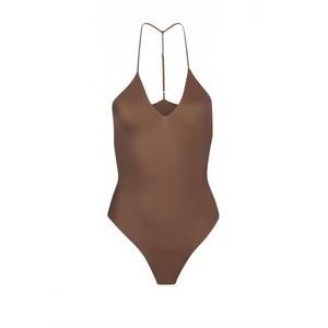 NEW DOS GARDENIAS women's bella halter one piece in earth